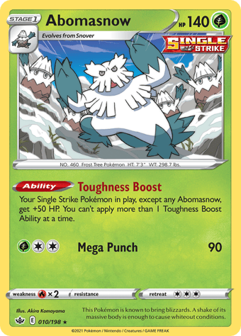 Abomasnow Chilling Reign Pokemon Card
