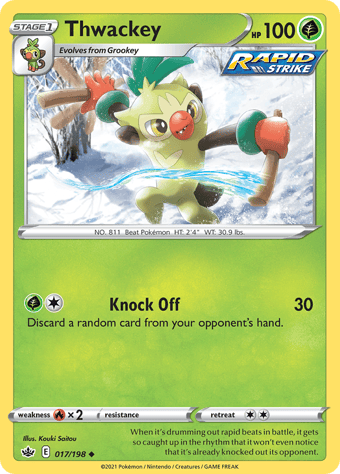 Thwackey Chilling Reign Pokemon Card