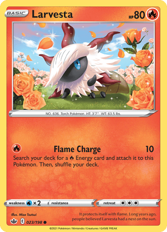 Larvesta Chilling Reign Pokemon Card