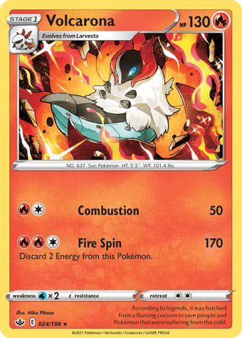 Volcarona Chilling Reign Pokemon Card