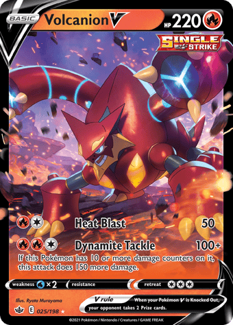 Volcanion V Chilling Reign Pokemon Card