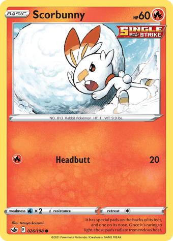 Scorbunny Chilling Reign Pokemon Card