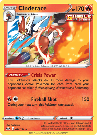 Cinderace Chilling Reign Pokemon Card