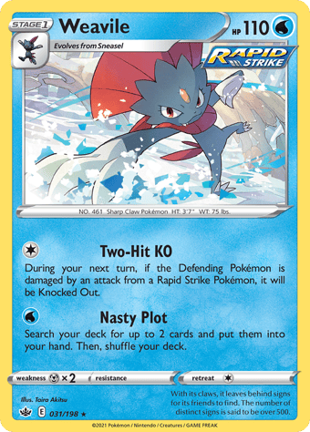 Weavile Chilling Reign Pokemon Card
