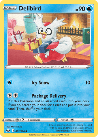 Delibird Chilling Reign Pokemon Card