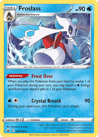 Froslass Chilling Reign Pokemon Card