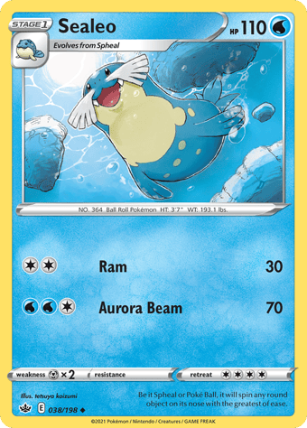 Sealeo Chilling Reign Pokemon Card