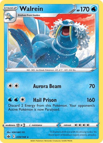 Walrein Chilling Reign Pokemon Card