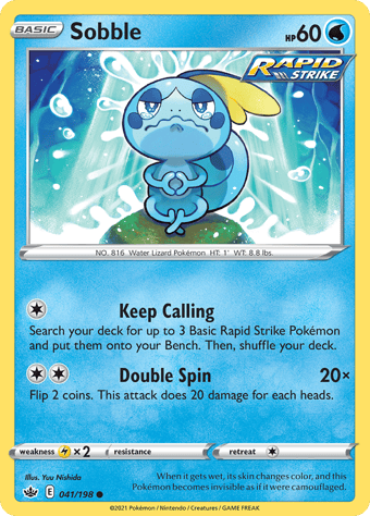 Sobble Chilling Reign Pokemon Card