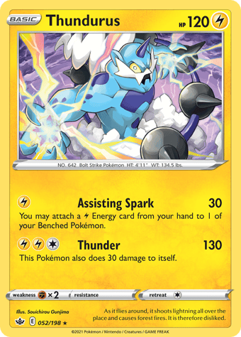 Thundurus Chilling Reign Pokemon Card