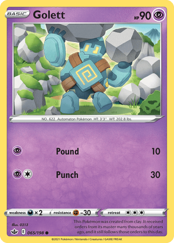 Golett Chilling Reign Pokemon Card