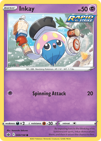 Inkay Chilling Reign Pokemon Card