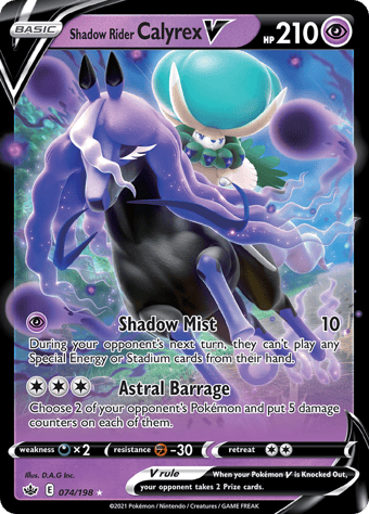 Shadow Rider Calyrex V Chilling Reign Pokemon Card