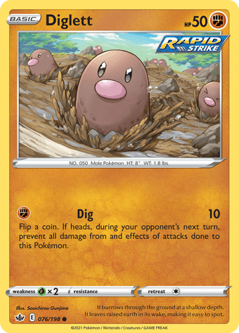 Diglett Chilling Reign Pokemon Card