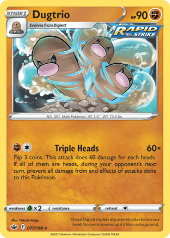 Dugtrio Chilling Reign Pokemon Card