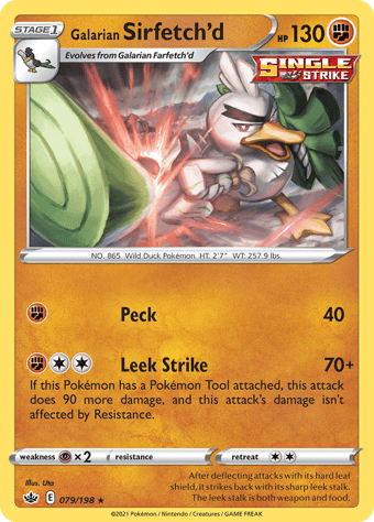 Galarian Sirfetch’d Chilling Reign Pokemon Card