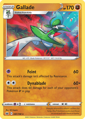 Gallade Chilling Reign Pokemon Card