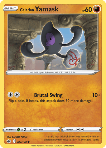 Galarian Yamask Chilling Reign Pokemon Card