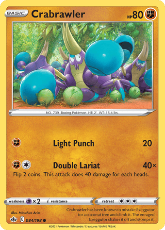 Crabrawler Chilling Reign Pokemon Card