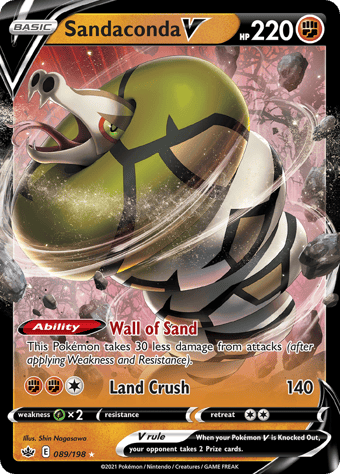 Sandaconda V Chilling Reign Pokemon Card