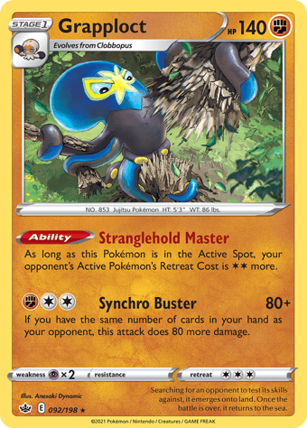 Grapploct Chilling Reign Pokemon Card