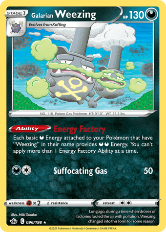 Galarian Weezing Chilling Reign Pokemon Card