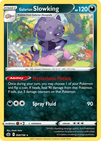 Galarian Slowking Chilling Reign Pokemon Card