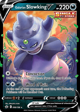 Galarian Slowking V Chilling Reign Pokemon Card