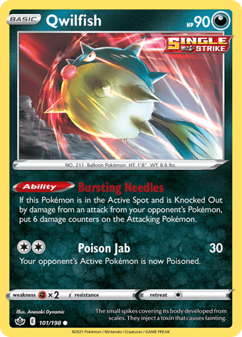 Qwilfish Chilling Reign Pokemon Card