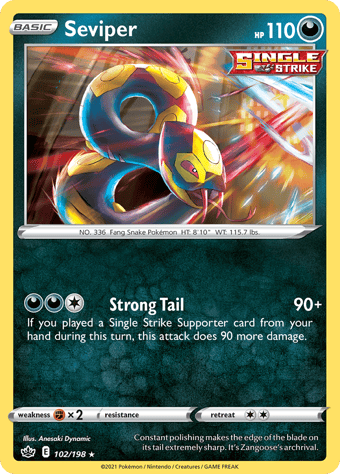 Seviper Chilling Reign Pokemon Card