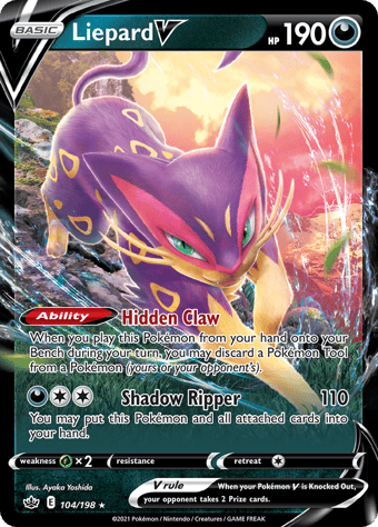 Liepard V Chilling Reign Pokemon Card
