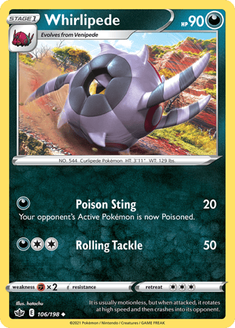 Whirlipede Chilling Reign Pokemon Card