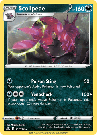 Scolipede Chilling Reign Pokemon Card