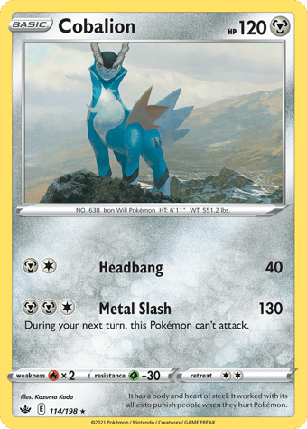 Cobalion Chilling Reign Pokemon Card
