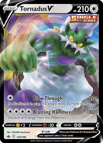 Tornadus V Chilling Reign Pokemon Card
