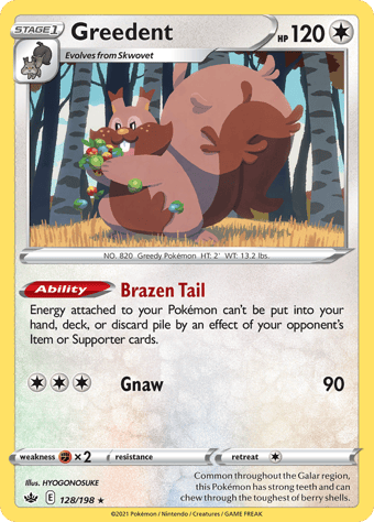 Greedent Chilling Reign Pokemon Card