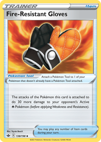 Fire-Resistant Gloves Chilling Reign Pokemon Card