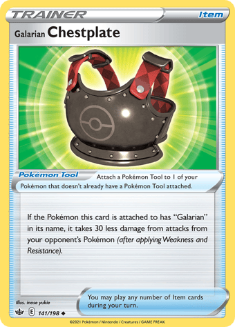 Galarian Chestplate Chilling Reign Pokemon Card