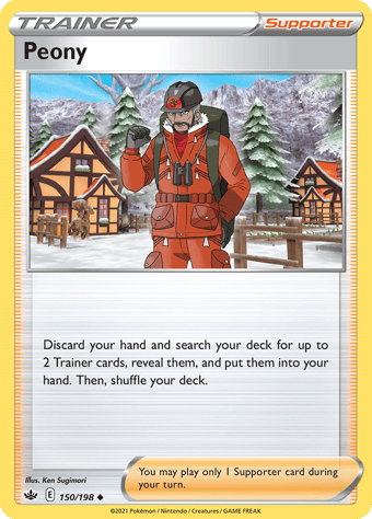 Peony Chilling Reign Pokemon Card