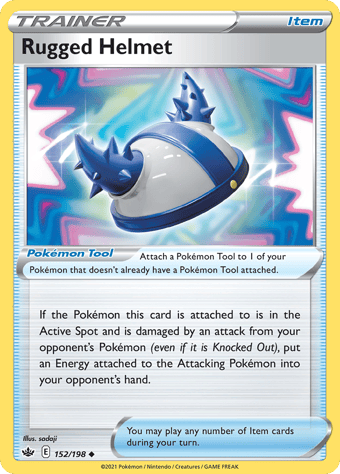 Rugged Helmet Chilling Reign Pokemon Card
