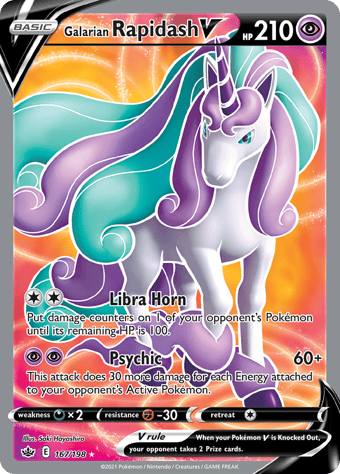Galarian Rapidash V Chilling Reign Pokemon Card