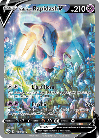 Galarian Rapidash V Chilling Reign Pokemon Card