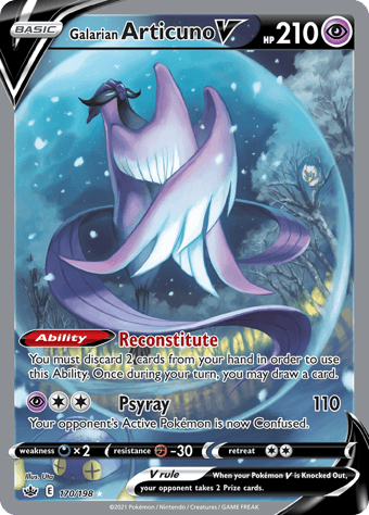 Galarian Articuno V Chilling Reign Pokemon Card
