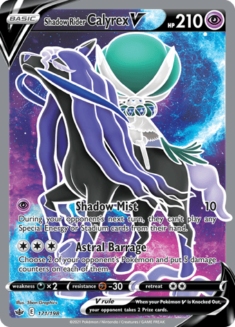 Shadow Rider Calyrex V Chilling Reign Pokemon Card