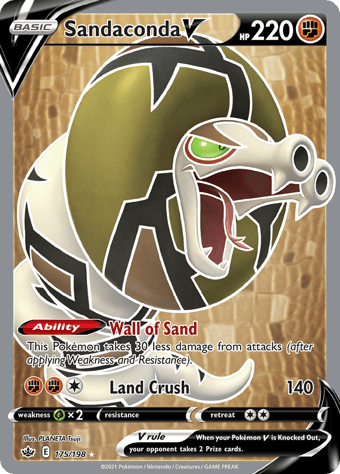 Sandaconda V Chilling Reign Pokemon Card