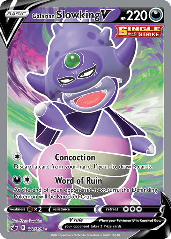 Galarian Slowking V Chilling Reign Pokemon Card