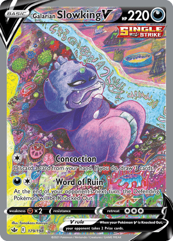 Galarian Slowking V Chilling Reign Pokemon Card