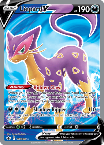 Liepard V Chilling Reign Pokemon Card