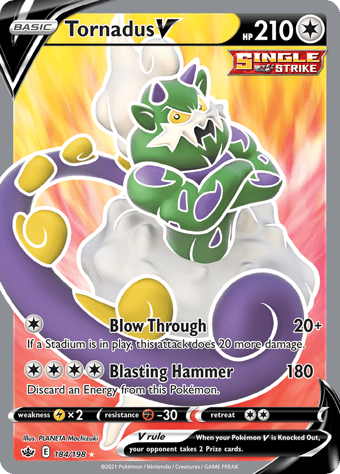 Tornadus V Chilling Reign Pokemon Card