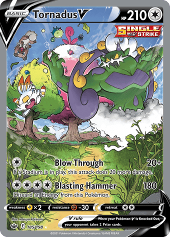 Tornadus V Chilling Reign Pokemon Card